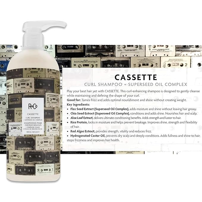 R+Co Cassette Curl Defining Shampoo and Conditioner Liter Set – Lightweight Curl Definition & Frizz Control for Natural, Bouncy Curls – Adds Shine & Moisture – Sulfate-Free & Vegan – 33.8oz(Pack of 2)