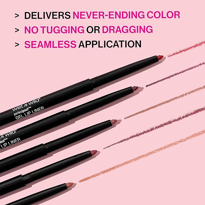 wet n wild Lip Liner, Plum Together, Matte | Retractable | Gel Formula | Pencil Format | Pack of 2