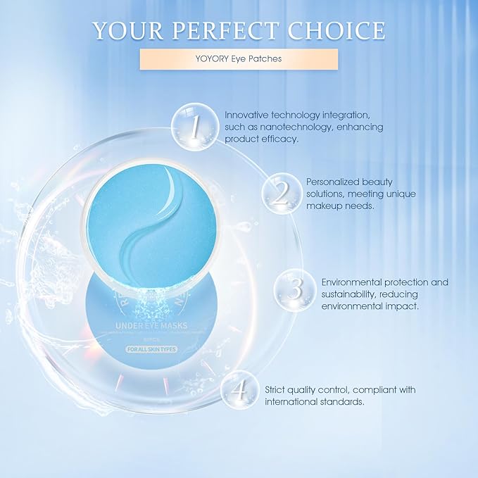 Under Eye Patches for Dark Circles & Puffy Eyes- 60 Hydrogel Eye Mask Patches with Caffeine, Collagen & Niacinamide - Anti Wrinkle Smile Line Patches, Self Care Gifts for Women,Navy Blue