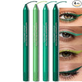 4Pcs Green Eyeliner Pencil, Sharpenable Gel Eye Liner Pen Waterproof Smudge proof, Matte Glitter Waterline Eyeliner for Older Women Smooth Cream Eyeshadow Stick Highly Pigmented Eye Makeup