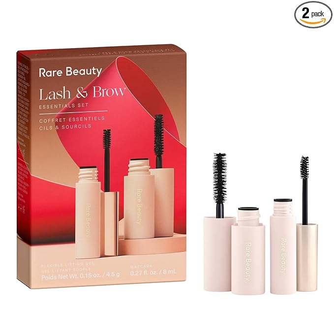 Rare Lash & Brow Essentials Set – Mini Volumizing Mascara and Clear Lifting Brow Gel Duo for Fuller Lashes and Sculpted Brows