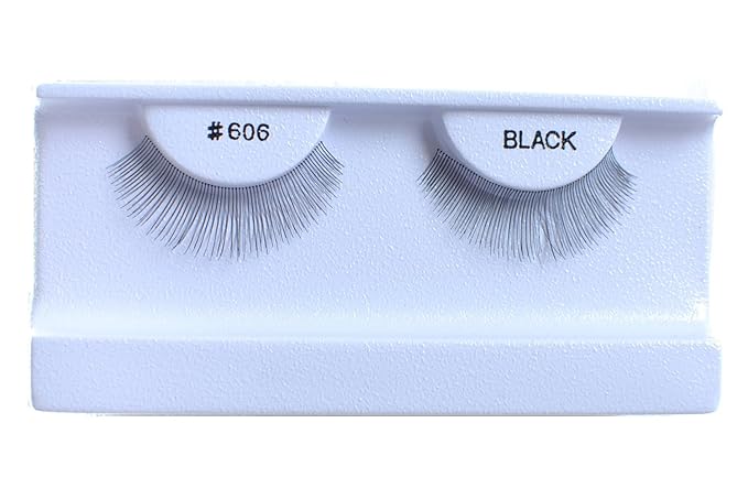 10 Pairs 100% Human Hair False Eyelashes Natural Black #606