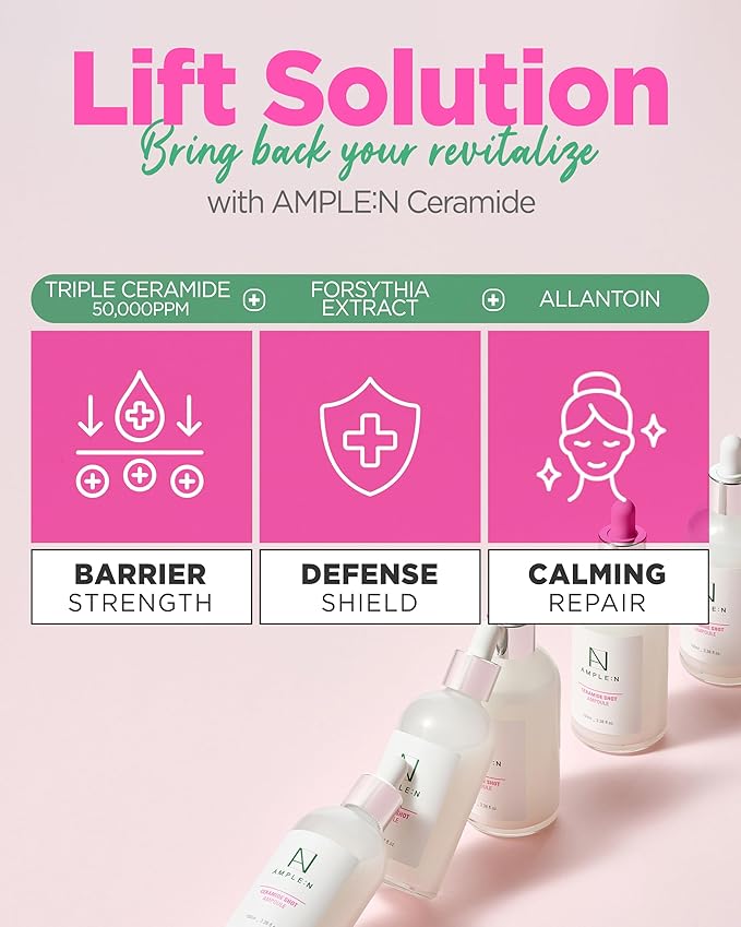 AMPLE:N Ceramide Shot Ampoule K-Edition – Korean Heritage Chaekgado Art Packaging – Anti Aging Hydrating Serum with Ceramide 50,000ppm for Deep Moisturization – Strengthens Skin Barrier, 3.38 fl.oz.