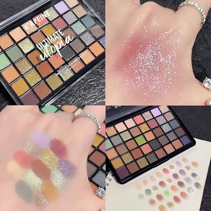 K'APEINE Nude Neutral Eyeshadow Palette, 40Colors Matte and Shimmer Eye Shadows Smokey Goth Makeup Palette Warm Brown Waterproof Makeup Kit for Everyday, Versatile Makeup Looks