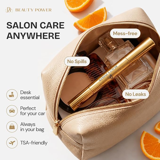 Beauty Power Nail Oil Cuticle Pen - Orange - Nail Strengthener & Growth Serum with Vitamin A, D, E, B5, Grapeseed & Natural Oils - Repair for Brittle, Peeling, Thin Nails - Gift Idea
