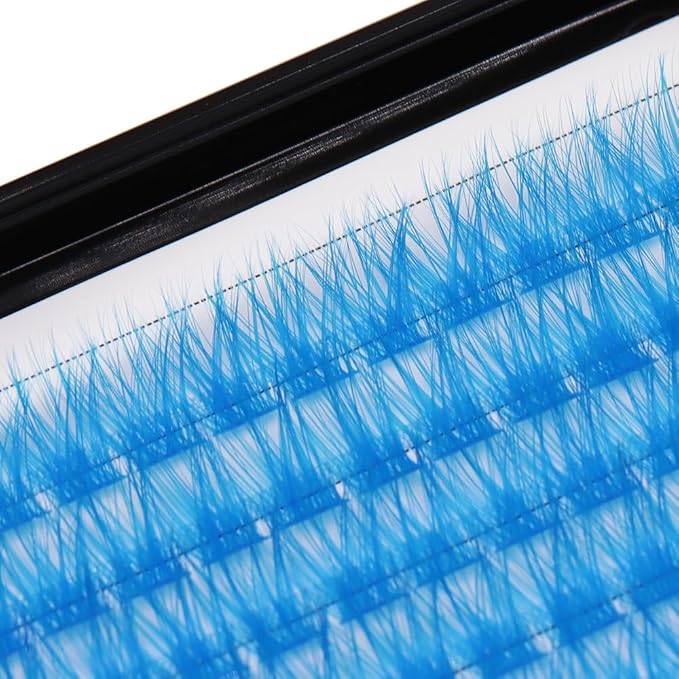 Wide Stem With Various Colored False Eyelashes D Curl Eyelash String 10-20mm Choose Professional Makeup Personal Eyelash String Grafted Eyelash Extension Cluster（Blue -10-12-14-16mm Mixed）