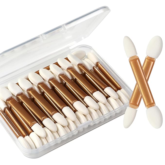 IS'MINE Eyeshadow Applicators, 50pcs Double Sided Disposable Eyeshadow Brush 2.4 Inch Makeup Applicator