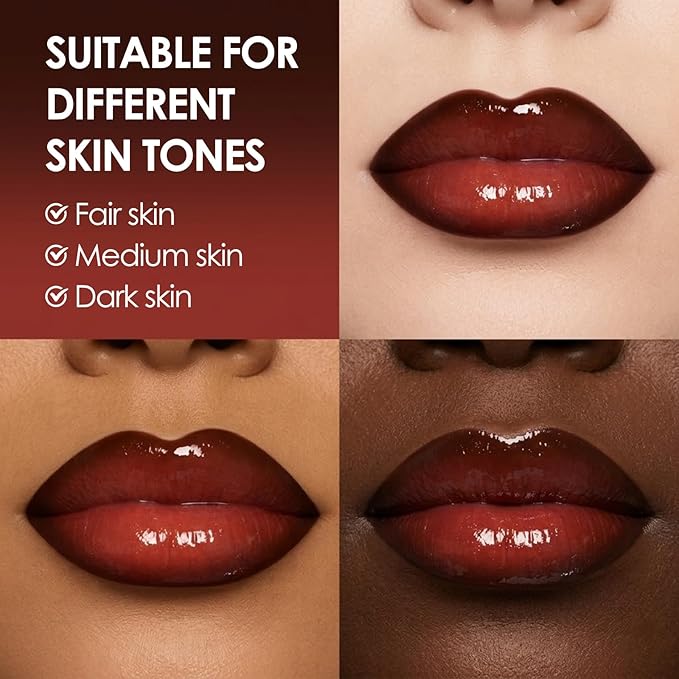 Erinde Lip Combo Set, Brown Lip Liner and Gloss Set, Nude Ombre Makeup, Lip Kit With Lip Liner and Gloss, High Shine Hydrating Lip Oil Non Sticky Finish, Waterproof Lipstick Pencil With Sharpener