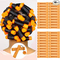 40pcs Cold Wave Perm Rods Set for Women's Long & Short Natural Hair - Plastic Orange Rollers for Curling and DIY Hairdressing