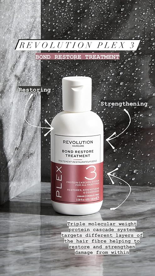 Revolution Haircare Plex 3 Bond Restore Treatment,, White, 100 ml (Pack of 1) (1454933)