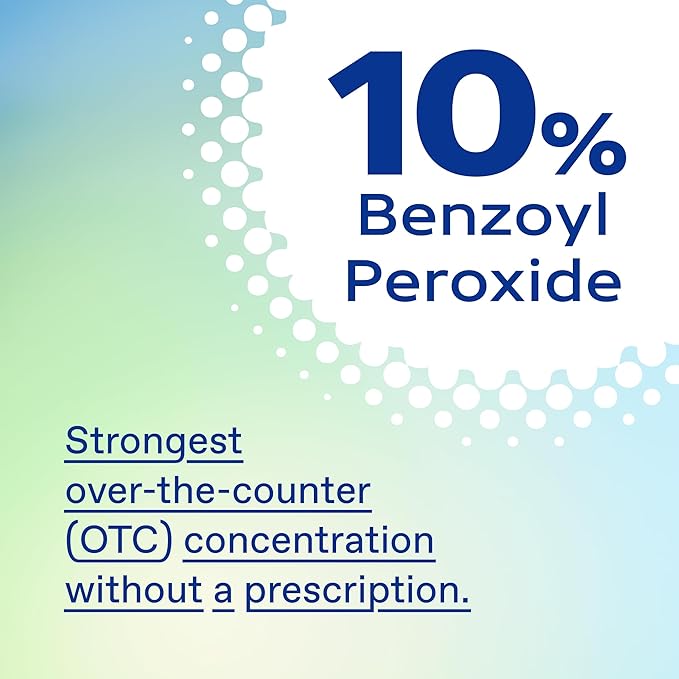 Differin Acne Face Wash with 10% Benzoyl Peroxide, Maximum Strength OTC Acne Foaming Cleanser, Fast Acting Acne Treatment for Face and Body, 5 oz.