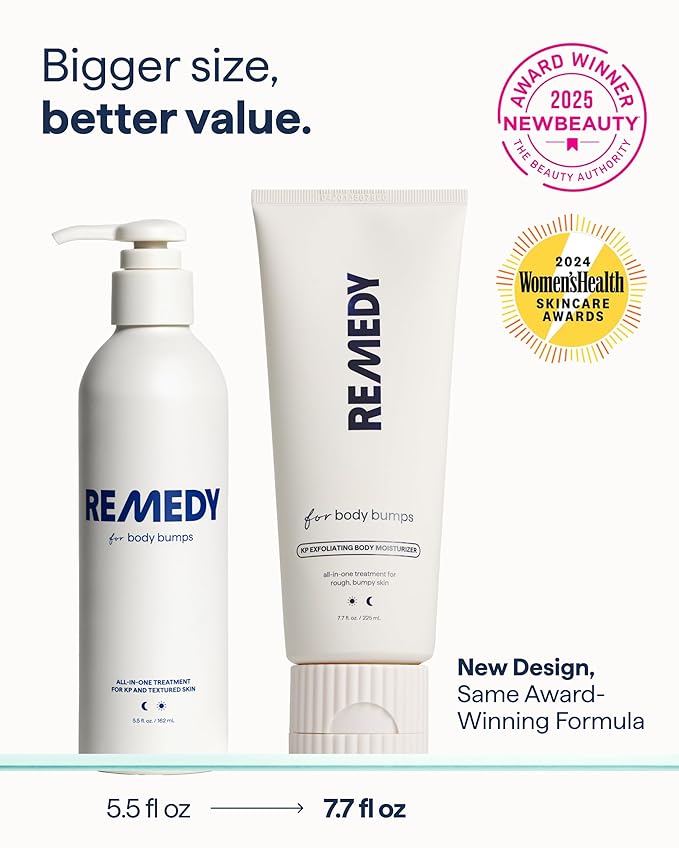 Remedy KP Body Moisturizer | Keratosis Pilaris and Chicken Skin Treatment with Retinol, Urea, Lactic Acid and Ceramides | Exfoliating and Moisturizing Lotion | By Dermatologist Dr. Shah, 7.7 fl oz