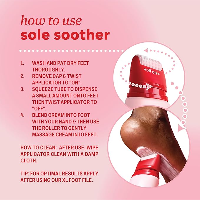 Onyx Professional Sole Soother Foot Cream, Vanilla Coconut Scent, 5 fl oz - Built-In Foot Massager, Urea Foot Cream that Massages & Moisturizers Feet