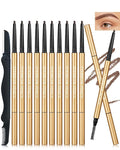 Eyebrow Pencil,12Pcs Coffee Ultra-Fine Retractable Eye Brow Pencil for Women,Long-Lasting Waterproof Eyebrow Tint Pen for Define Shape and Fill Brows,Women's Day Eye Makeup Gift for Women-05