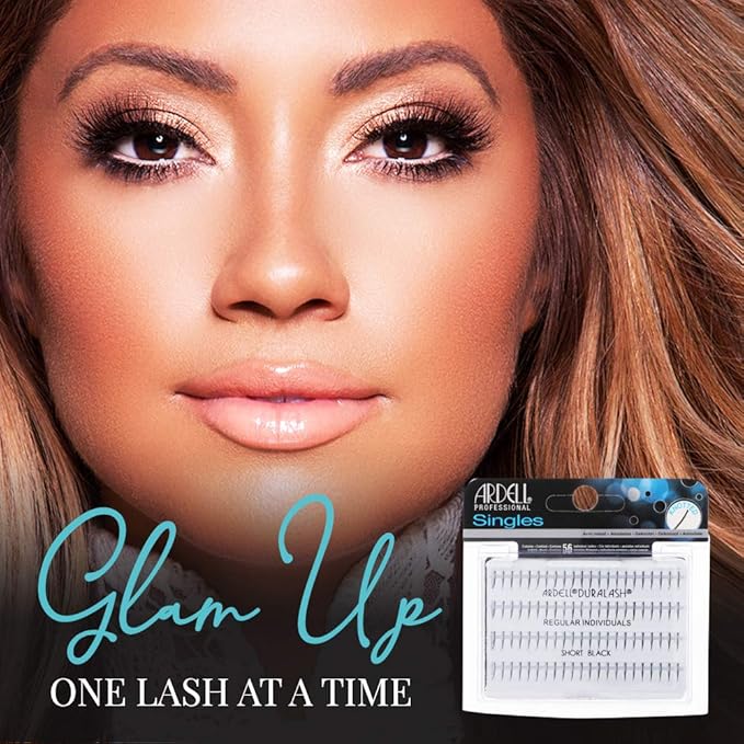 Ardell Individual Lashes Regular Short Black – Natural-Looking Individual Lash Extensions, Customizable Flare Style, 4 Pack