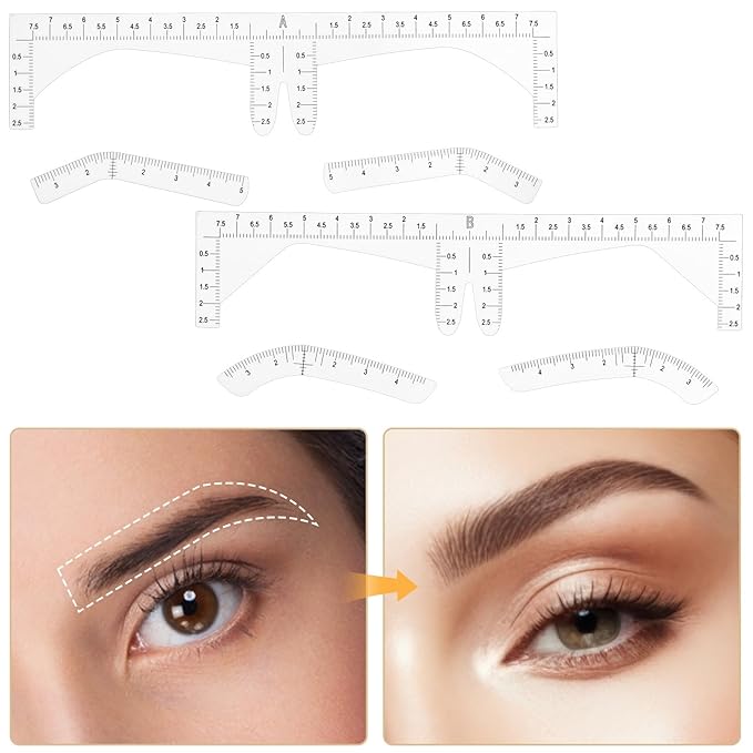60pcs Eyebrow Template, Eyebrow Stencil Kit for Women, Disposable Eyebrows Shaper Ruler for Older Women Eye Brow Stencil Stickers Guide, Templates for Beginners