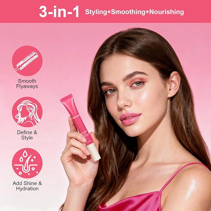 Cactus Fruit 3-in-1 Hair Taming Wand for Flyaways & Frizz – Slick Back Hair Stick with Lightweight Styling Cream, Non-Greasy Hair Mascara for Baby Hair, Edge Control & Smooth Finish, Citrus Scent