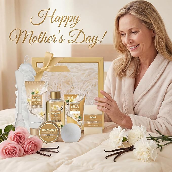 Spa Luxetique Gifts for Women 8pcs Vanilla Bath and Body Works Gift Set for Women Self Care Spa Gift for Womens Birthday Gift for Womens Grandma Mom Sister Friend Mothers Day Gifts for Mom