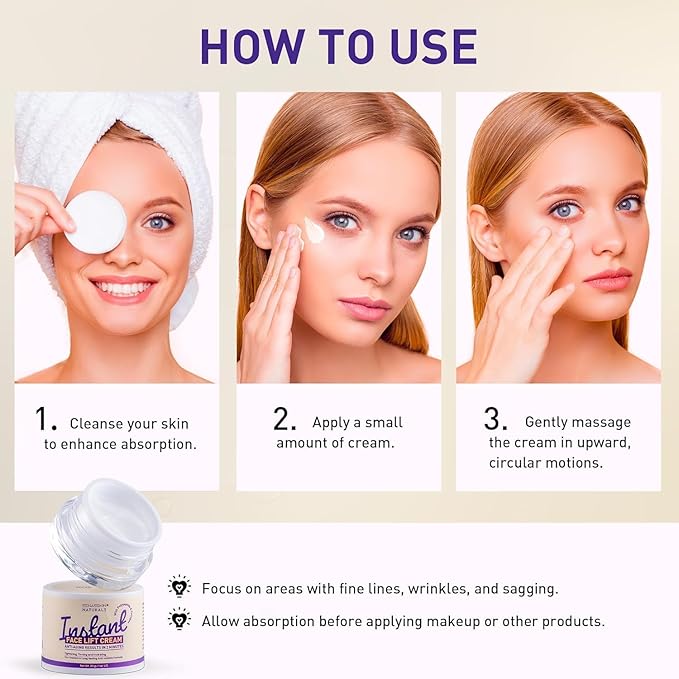 Enaskin Naturals Instant Face & Eye Tightener Cream: Wrinkle Filler for Deep Wrinkles and Fine Lines for Face Within 2 Mins - Instant Wrinkle Eraser for Women and Men - Temporary Eye Lift Cream