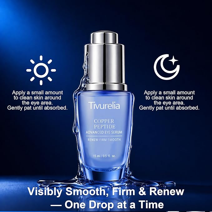 Copper Peptide Anti Aging Eye Serum, Korean Skin Care Advanced Eye Serum with GHK-Cu Copper Tripeptide-1 & Peptide Complex, Helps Smooth Fine Lines and Improve Firmness