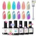 modelones Cat Eye Gel Nail Polish, 6 Colors Jelly Neon Set with Magnet Sparkle Galaxy Series Nail Gel Polish Kit Soak Off Led Nail Art Manicure Salon DIY Gifts