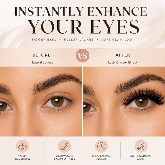Lash Clusters 80D 100D Eyelash Clusters Volume Thick 10-18mm D Curl Soft Individual DIY Lash Extensions Fluffy Wispy Lightweight Reusable Natural Look at Home for Beginners(518 Pcs)