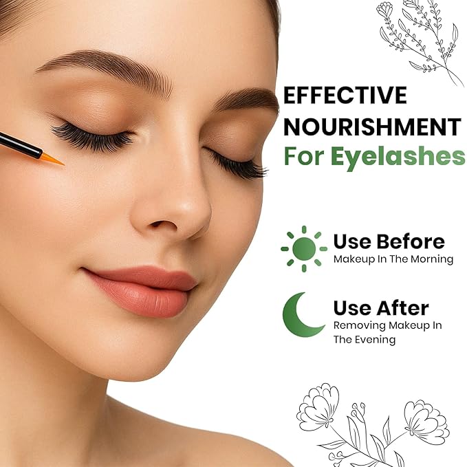 great discount deal Lash Growth Serum for Eyelashes and Brows Biotin, Peptides Ginseng and Hyaluronate Natural Eyelash Enhancer for Fuller, Longer Lashes Vegan 3ml