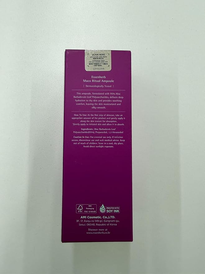 Aloe Serum (Muco Ritual Ampoule) – Korean Vegan Facial Essence with 95% Aloe Polysaccharides – Lightweight Hydration for Dry & Visibly Stressed Skin – 4.05 fl oz (120ml)
