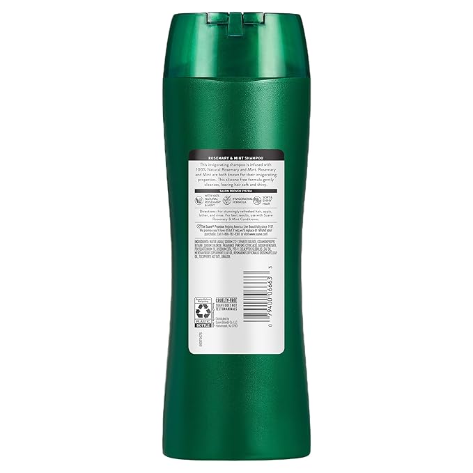 Suave Invigorating Shampoo with Rosemary & Mint, Refreshing & Replenishing Care for Healthy-Looking Hair, No Parabens, Phthalates, or Dyes, 6 Pack of 12.6 FL OZ Bottles