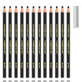 12 Pcs Black Eyebrow Pencils for Women with Sharpener Waterproof and Sweat-Proof Eyebrow Pen Long-Lasting Eyeliner Pencil Create a Natural Eye Brow Makeup