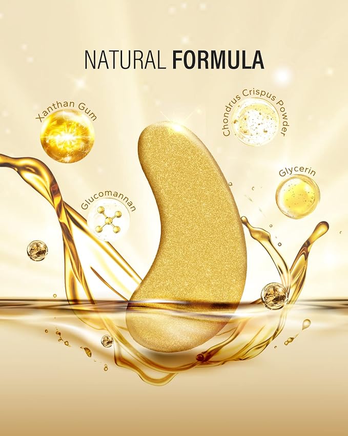 Maskiss 24k Gold Under Eye Patches (30 Pairs), Eye Mask, Collagen Skin Care Products, Eye Patches for Puffy Eyes, Eye Masks for Dark Circles and Puffiness.