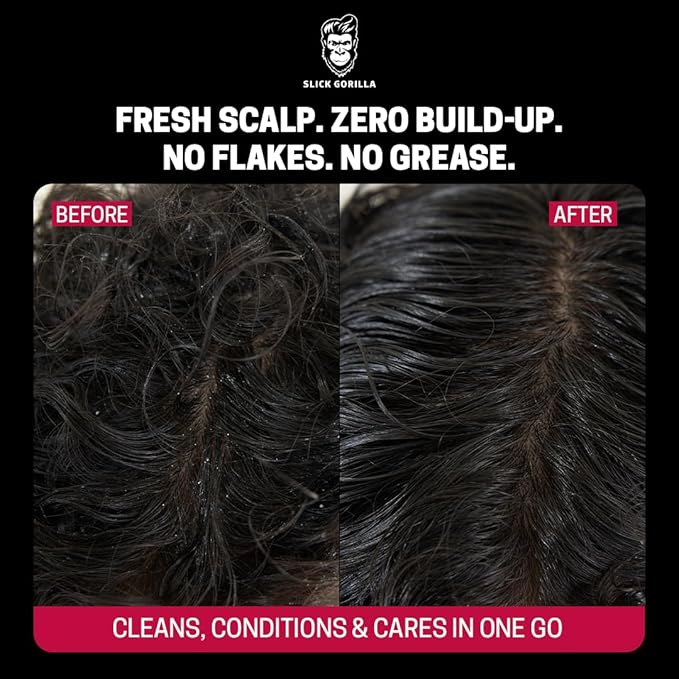 Slick Gorilla Scalp Scrub with Sea Salt, Exfoliating Cleanser for Oily Hair & Build Up, Deep Cleansing Head Scrub & Scalp Treatment, Detox Care for Fresh Roots, and Healthy Looking Hair