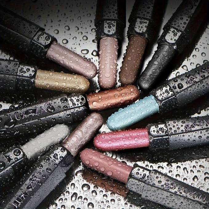 LUXAZA PRO Blue Eyeshadow Stick Makeup Set 10PCS, Neutral Shimmer And Matte Cream Eye Shadow Palette, Metallic Bronze Smoky Eyeliner Brightener Crayon Pencil Kit, Ideal Gift for Women -Mint Chocolate