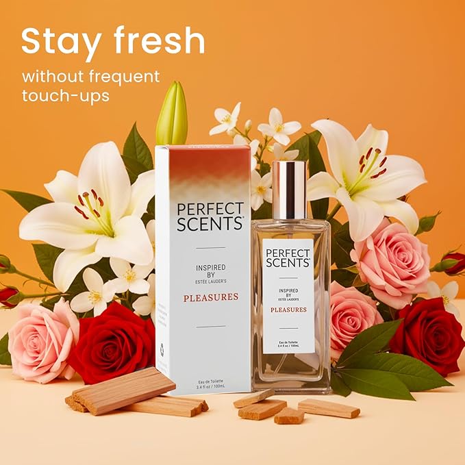 Perfect Scents Fragrances, Inspired by Estee Lauder’s Pleasures, Women’s Eau de Toilette, CLEAN, Vegan, Paraben-Free, Phthalate-Free, Never Tested on Animals, 3.4 Fluid Ounces