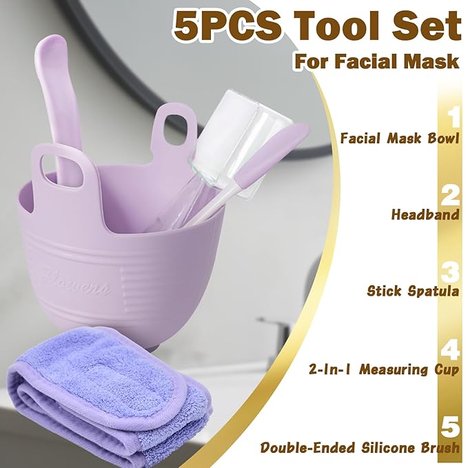 Jelly Mask Set,Hyalorunic Acid Jelly Masks For Facials Professional,24k Hydro Jelly Mask, Jelly Face Mask, Facial Mask Mixing Bowl Set And Headband, Gift set for women'sDay, Skin care set