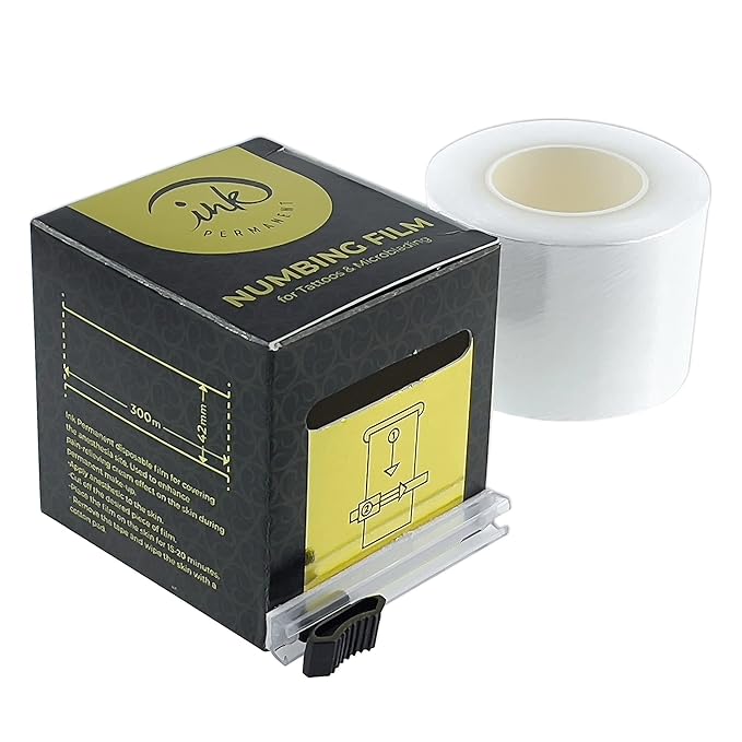 [1000 Feet Per Roll] 42mm Premium Numbing Preservative Film by Ink Permanent Plastic Wrap for Tattoos, Microblading, Lip Tattoo, Eyebrow Lamination & Lash Lift – 42 or 60 mm width 300 Meters