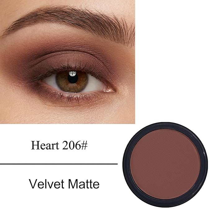 Erinde Single Dark Brown Matte Eyeshadow Palette, High Pigment, Long Lasting, Intense Color, Neutral Nudes Naked Matte Pressed Powder Eye Shadow Palette