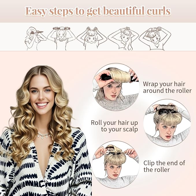 Heatless Curls Overnight Rods Heatless Hair Curler Hair Curlers To Sleep In Heatless Curls Blowout Rods Heatless Curling Rods With Luxury Cloth Bag Scarf For All Hair Types (black, 3Rods)