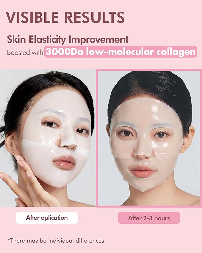 DERMAL Collagen Hydrogel Melting Jelly Gel Mask 4ea - Korean Overnight Face Mask - Deep Hydration, Skin Firming, and Wrinkle Care for Glassy Skon - Korean Skincare