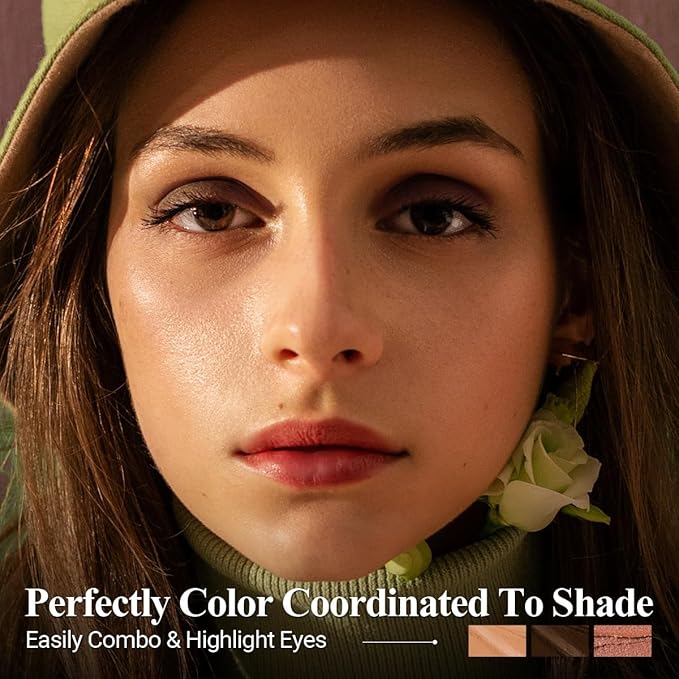 LUXAZA PRO Coral Island Eyeshadow Stick 3PCS Makeup Set, Metallic Shimmer Matte Cream Eye Shadow Eyeliner Brightener Pencil Crayon - J2 Coral Island