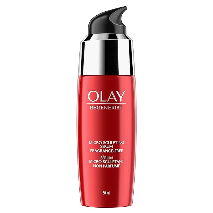 Olay Regenerist Micro Sculpting Serum, Fragrance Free Anti Aging Face Serum for Daily Use, Hydrating and Firming Facial Serum for Smoother Skin and Wrinkle Appearance, Lightweight Formula, 1.7 Fl Oz