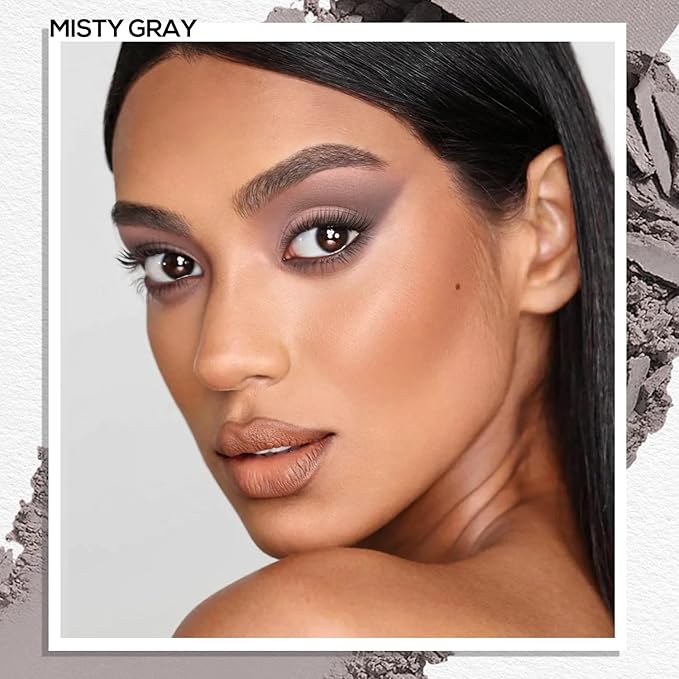 MAKI YIKA Misty Gray Matte Single Eye Shadow Palette for Women Pigmented Grey Eyeshadow Powder for Black Eyes Color Stay Long Lasting Waterproof Eye Makeup Palette, #9