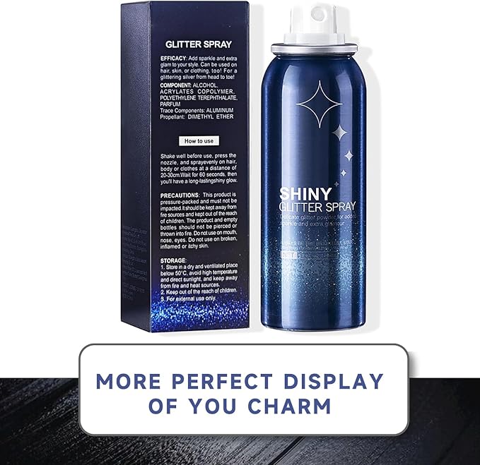 HANYWIL Body Glitter, Glitter Spray for Hair and Body, Spray, Hairspray Clothes, Long-Lasting Shimmer Suitable Stage, Festival Rave Makeup Prom