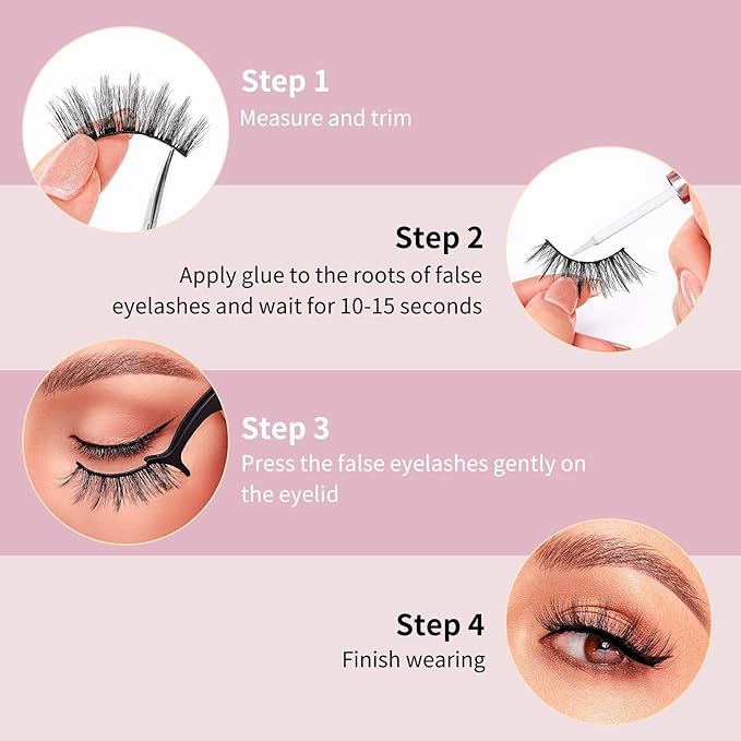 DYSILK 7 Pairs 8D Lashes Faux Mink Eyelashes Wispy Fluffy Natural Look False Eyelashes Long Lashes Pack Mink Lashes Soft Reusable Eye Lashes