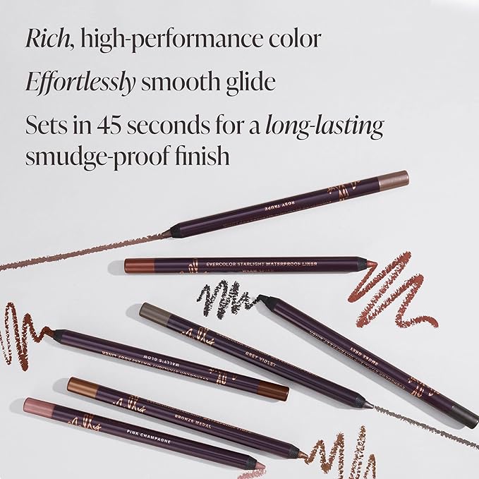 Mally Beauty Evercolor Starlight Waterproof Eyeliner - Grey Violet - Smudge-Proof, Longwear, Creamy Gel - Sharpenable Eyeliner
