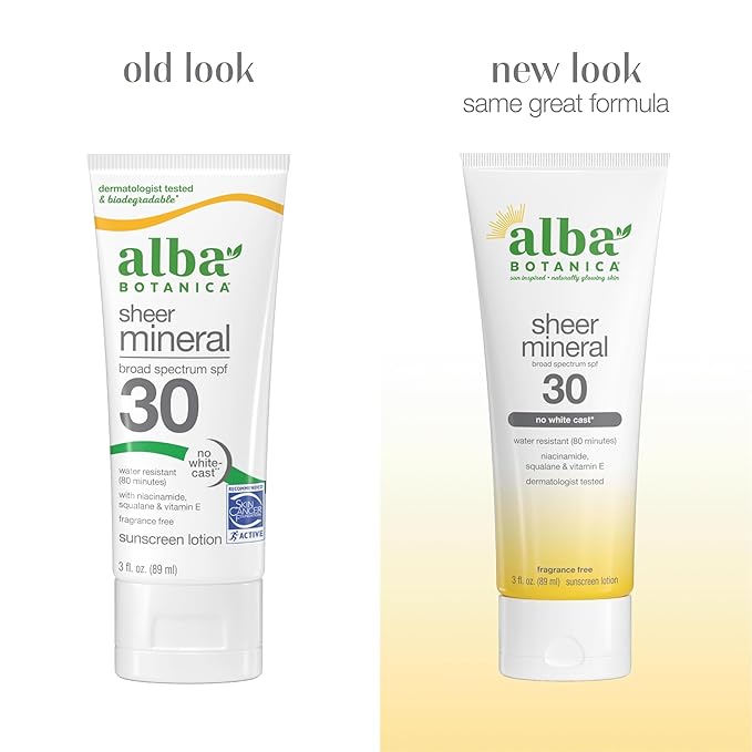 Alba Botanica Sunscreen Lotion, Sensitive Mineral, SPF 30, Fragrance Free, 3 oz