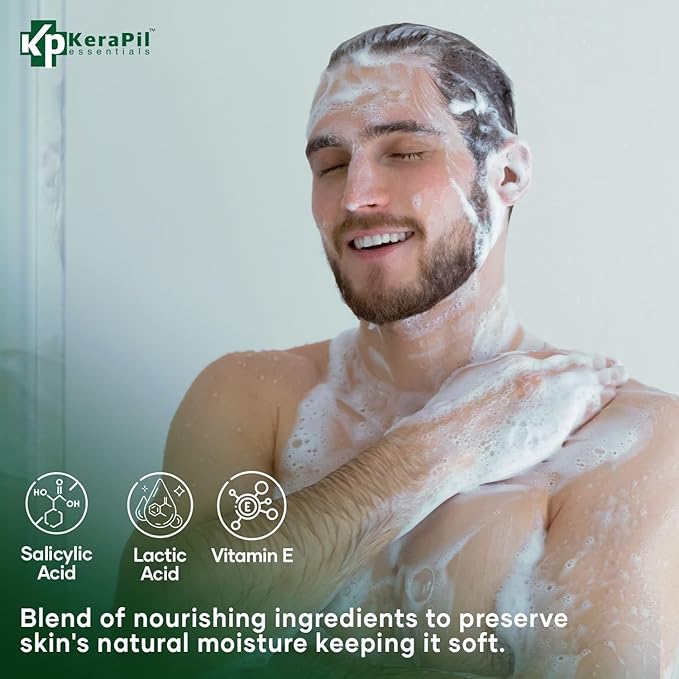 KERAPIL Bacterinyl Tea Tree Oil Body Wash - Antibacterial & Antifungal Support for Ringworm, Body Odors, Athlete’s Foot & Acne, Helps Soothe Itchy, Dry Skin - Made in USA (16 fl oz)