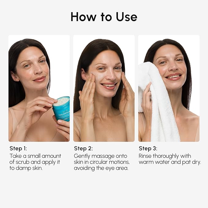 MAREE Face Exfoliator 2 PACK – Microdermabrasion Facial Scrub & Exfoliating Face Wash for Women – Collagen & Glycolic Acid – Gentle Scrub and Exfoliant – Men Exfoliating Scrubber – Exfoliante