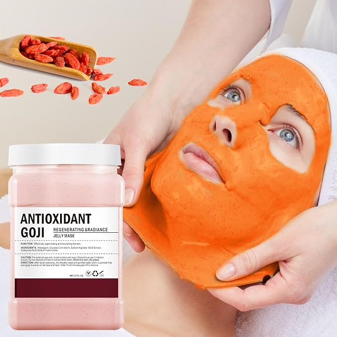 Hydro Jelly Masks for Women Home Spa,Hydrating & Moisturizing Peel-Off Rubber Gel Face Mask Skin Care,Professional Jelly Mask for All Skin Types 23 Fl Oz（ Wolfberry）