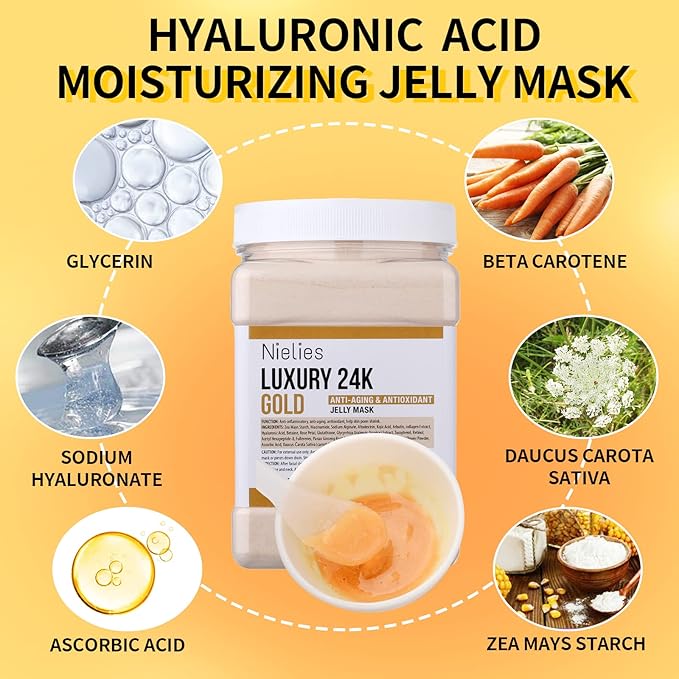 Jelly Mask for Facial Professional- Peel off Hydro Face Mask Powder for Hydrating & Cleaning - 23 Fl oz (24k)